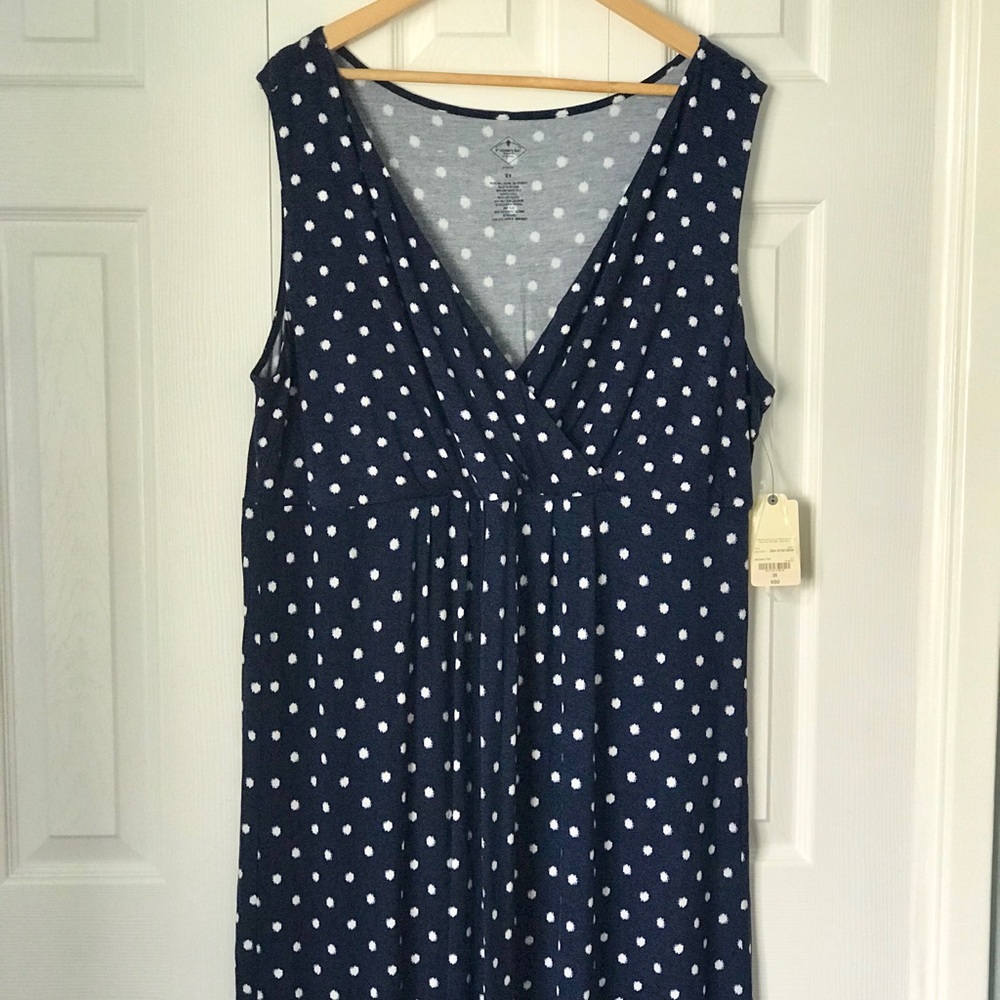 St. John’s Bay Polkadot Dress, Navy Blue